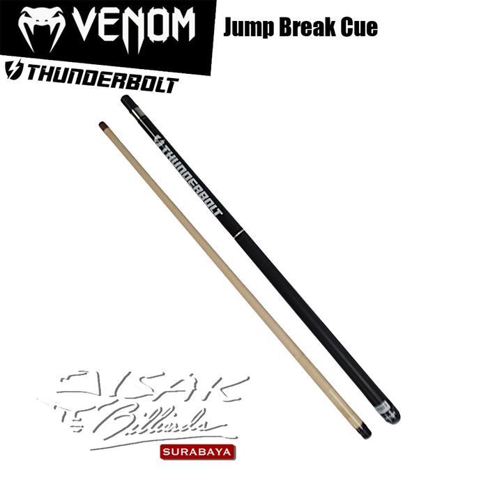 Venom Thunderbolt Jump Break Cue Black 13.5Mm Stick Loncat Billiard