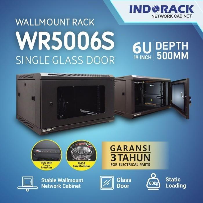 Rak Server 19 Inci 6U Single Door Kedalaman 500mm