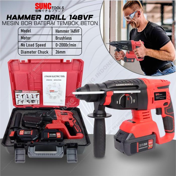 Cordless Rotary Hammer Drill Brushless SUNC TOOLS Bor Bobok Beton SUNC TOOLS