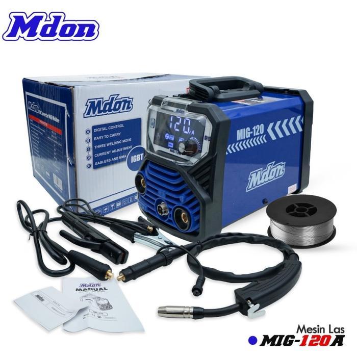 Promo Mesin Las Mig Mdon Mig-120 Inverter Las Listrik Trafo Travo Tanpa Gas Co Mig 120A Termurah
