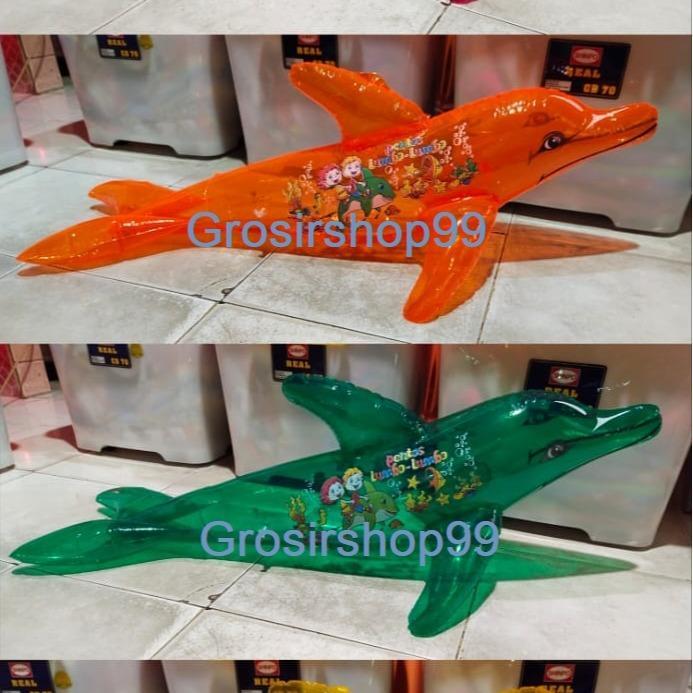Boneka Mainan Anak Balon Tiup Model Lumba - lumba / Dolphin Bahan PVC SNI