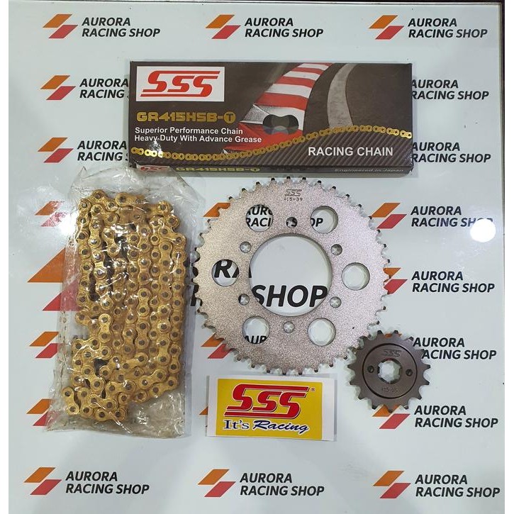 Gear Set Sss 415 Kawasaki Ninja 150 R - Rr & Rantai Sss 415 Hsbt Gold