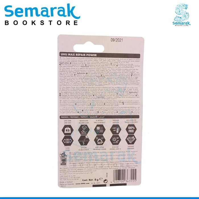 

UHU MAX REPAIR POWER LEM SERBAGUNA 8 GR
