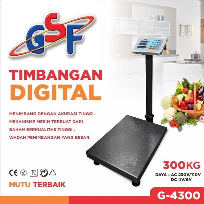Timbangan Barang Digital Gsf 300 Kg Gsf Timbangan Duduk Timbangan Lantai