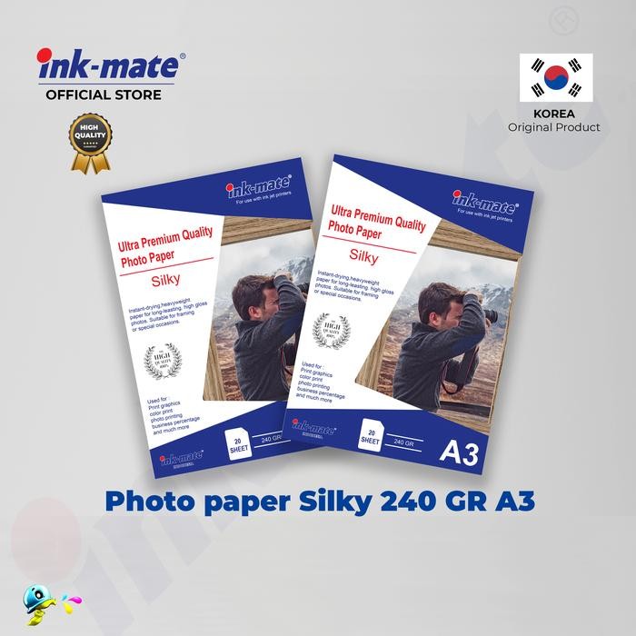 

Pilihan- Kertas Foto Inkmate Photo Paper Silky A3 240Gr