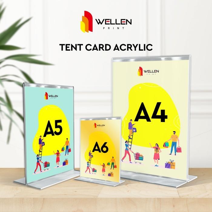 

WELLEN PRINT - CETAK TENT HOLDER ACRYLIC / PRINT CUSTOM TENT CARD AKRILIK PORTRAIT