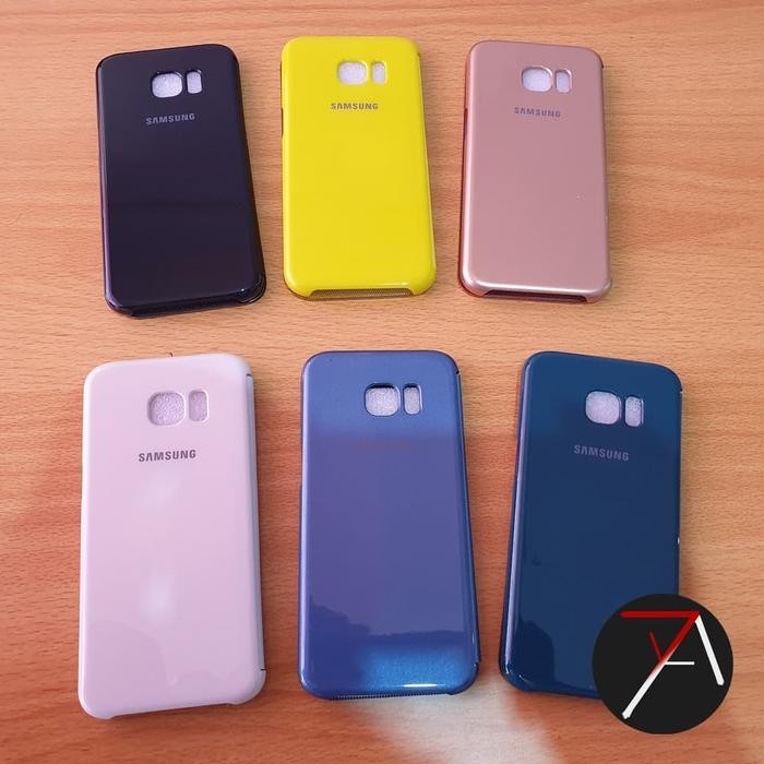 Samsung S7 Edge S7Edge Flip Mirror Clear View Motif Cover Case Casing