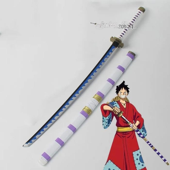 Pedang Kayu Anime One Piece Cosplay Wano Monkey Luffy Collection Sword