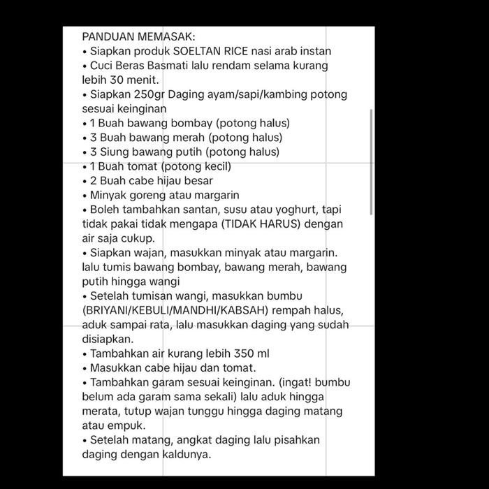 

Stok Baru PAKET BERAS BASMATI PREMIUM BUMBU INSTAN - KEBULI - MANDHI - BRIYANI - LENGKAP - KUALITAS