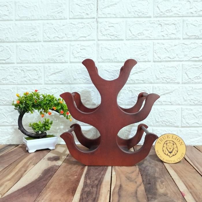 RACK HOLDER WINE RAK BOTOL WINE BAHAN KAYU