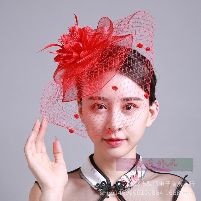 SALE HIASAN RAMBUT PESTA / DEKORASI PENGANTIN / TOPI KECIL / AKSESORIS BULU UNTUK KEPALA