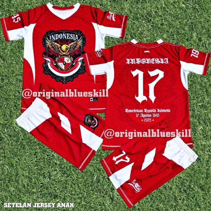 ASLI Setelan jersey kids edisi 17 agustus jersey anak dirgahayu republik indonesia baju olahanak