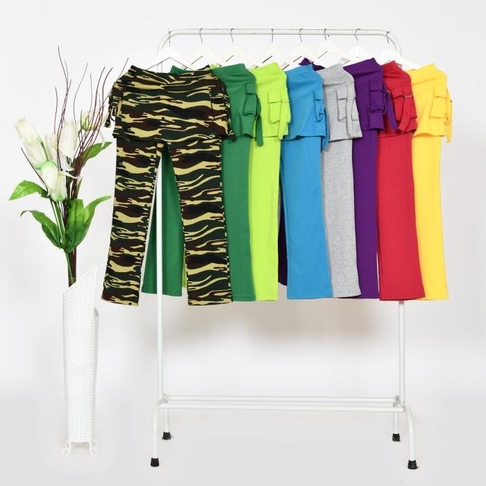 Pilihan- Celana Panjang Senam/Celana Rok Kargo Wanita Motif Loreng Army Spandex