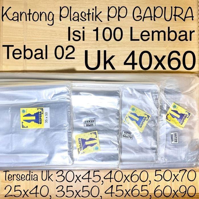 RJ [Isi 100] Plastik Laundry Gapura 40x60 Tebal 02 / Kantong Plastik PP Uk 40 x 60 x 02 / Plastik