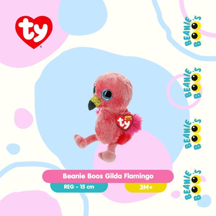 TY Beanie Boos Gilda Flamingo (Regular) - Boneka Burung Flamingo