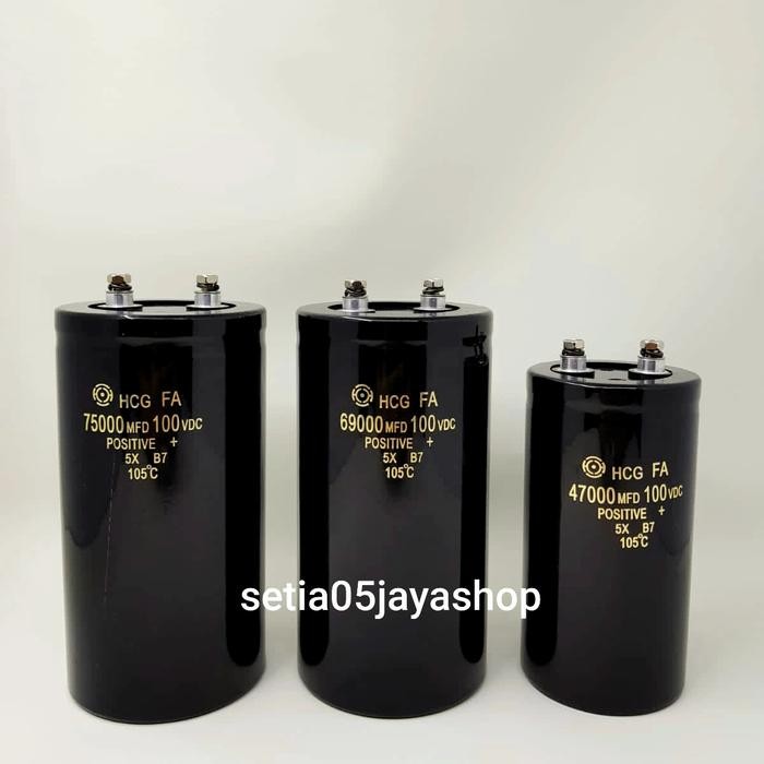 Termurah Capasitor Kapasitor Elco Elko 47000Uf 69000Uf 75000Uf 100V Hcg Origina