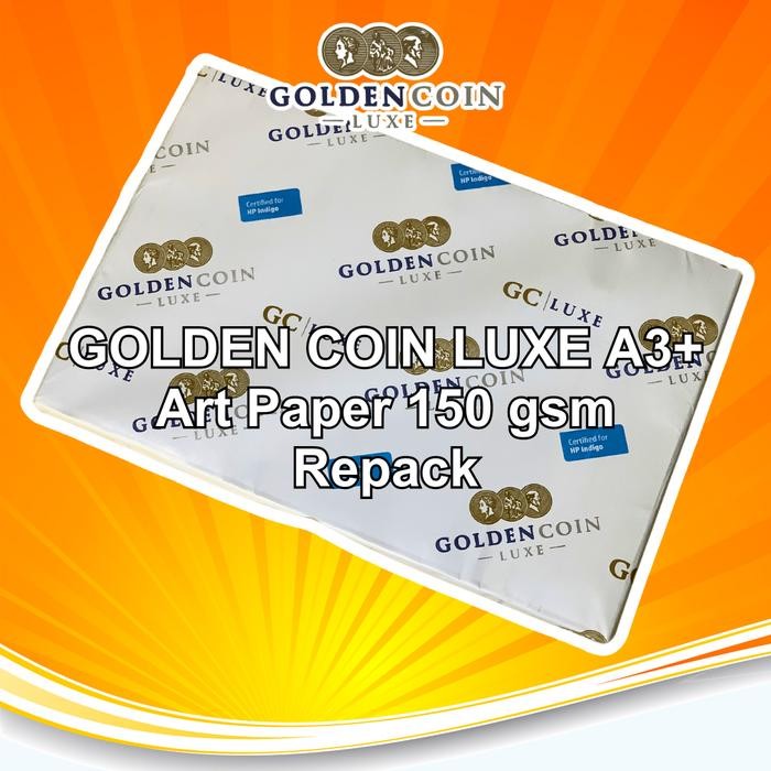 

Digital PRO Gloss Kertas Art Paper Carton 150 Gsm Golden Coin 150 Gsm A3+ Repack 100 lembar