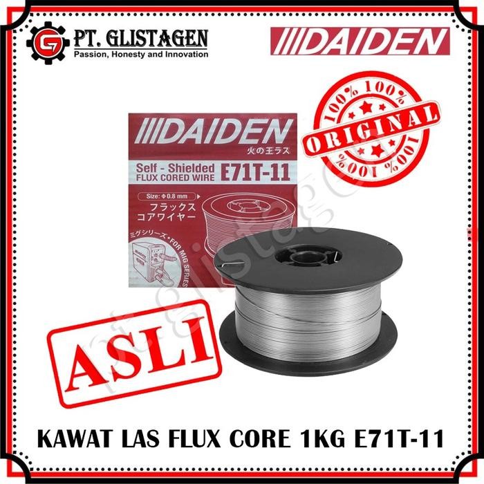 Ready DAIDEN Kawat Las Flux Core 0.8MM E71T-11 untuk Mesin Las MIGi 130 Original 1KG Pengelasan