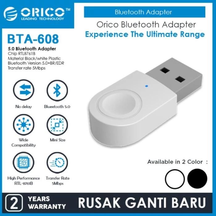Pilihan- Orico Bta608 Bluetooth Adapter 5.0 Receiver Dongle Bta-608