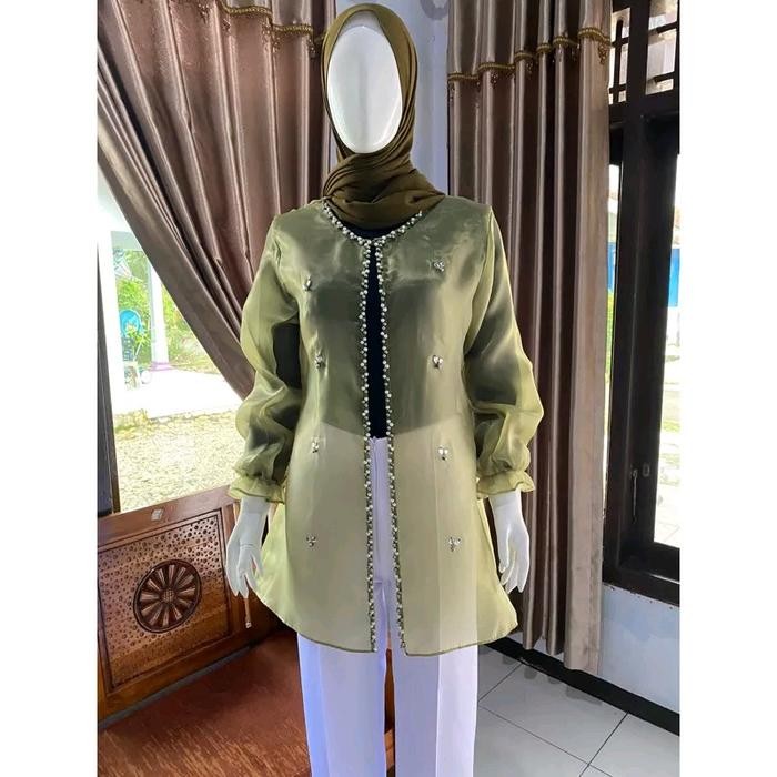 Pilihan- Outer Organza Premium Full Payet Outer Kondangan Outer Tunik Baju Muslim Panjang