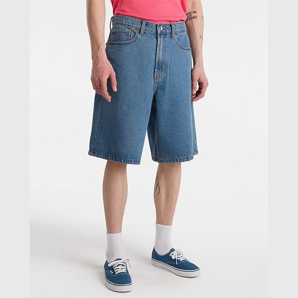 Vans Check Baggy Denim Short Stonewash Blue