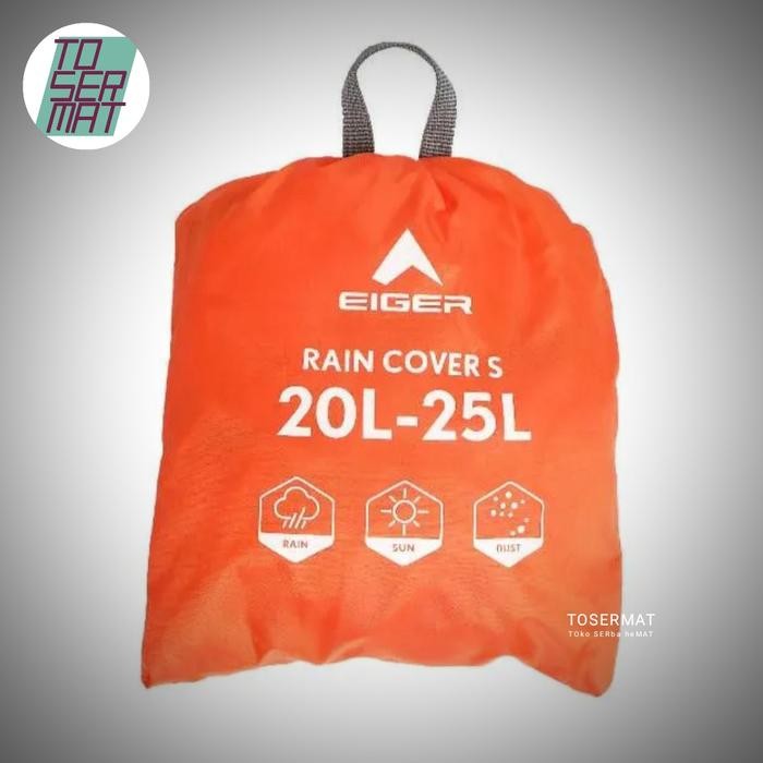 Eiger Rain Cover Size S Warna Orange Untuk Tas Ukuran 20-25 Liter