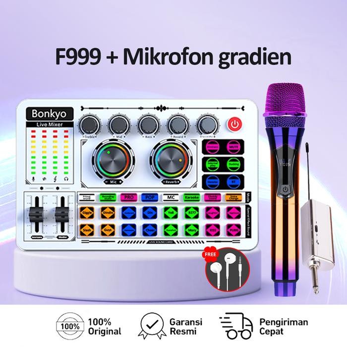 Ready Bonkyo F999+MIC live soundcard Dedicated sound card for YouTube Facebook Douyin live broadcast