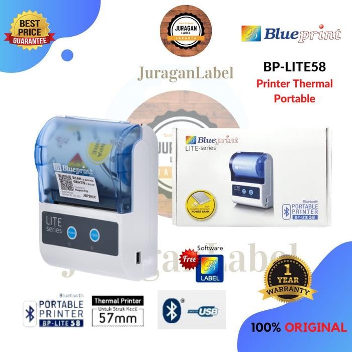 Ready BLUEPRINT Printer Thermal BP-LITE58 Portable Bluetooth LITE-58 LITE 58
