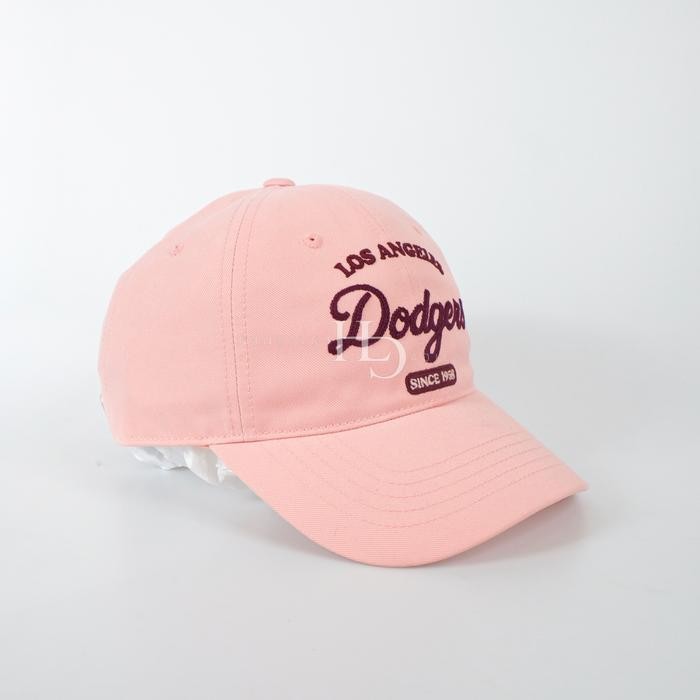 Ready MLB LA Dodgers Varsity Lettering Unstructured Ball Cap Pink