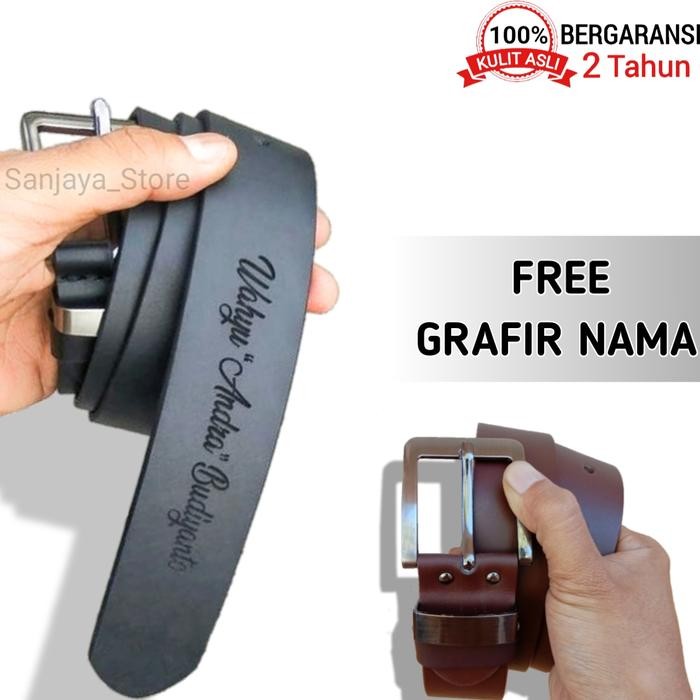 Sabuk/Gesper/Ikat Pinggang Original Kulit Asli Custom Nama
