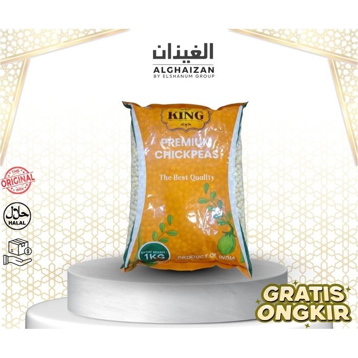 

Kacang Arab King Premium Chikpeas 1kg - Kacang arab - Garbanzo - Alghaizan Pusat