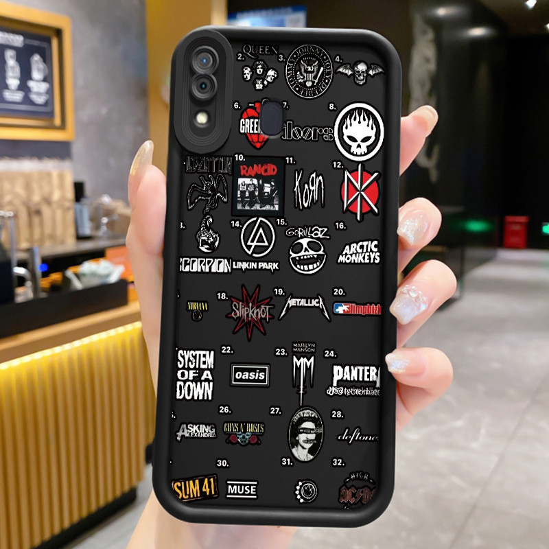 Casing Hp untuk Samsung Galaxy A20 A20s A30 A21s M10s Case Hp Casing pola Ilustrasi hitam putih HP C