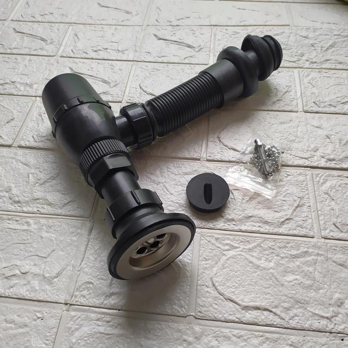 afur wastafel black/sifon pvc wastafel black/afur pembuangan wastafel