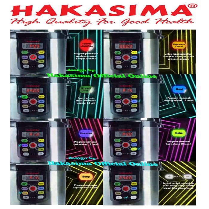 [GARANSI 1 THN] HAKASIMA NEW ELECTRIC PRESSURE COOKER 6 L RICE COOKER