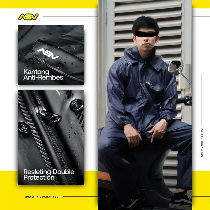 Jas Hujan ASV Original Full Rubber Karet Stelan Jaket Celana Jumbo