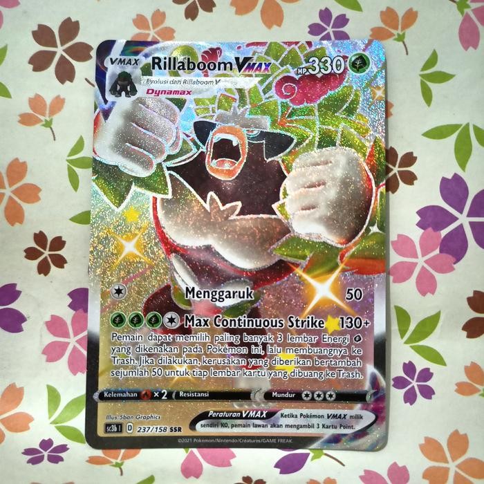 JUAL rillaboom vmax V max shiny SSR sc3b 237/158 pokemon tcg indonesia