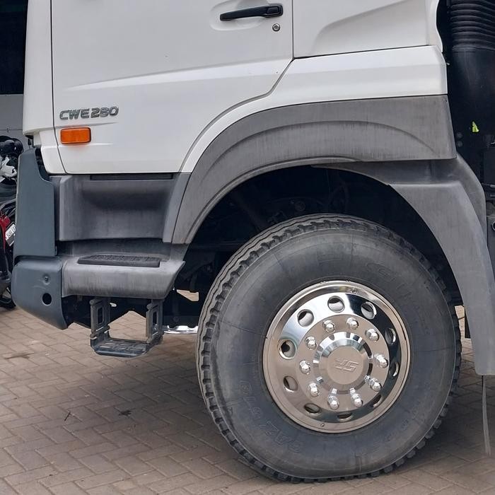 WILDOP / WHEEL COVER BUS / FUSO RING 20 SR PARIWISATA PLAT CHROME 1 SET 4PCS (2PCS DEPAN 2PCS