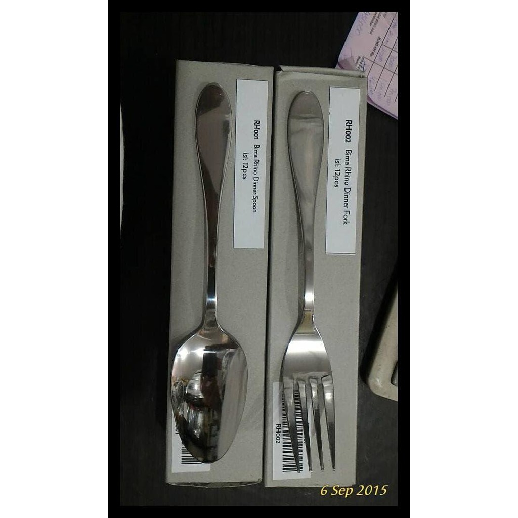 100% Bima Rhino Garpu/Sendok Stainless - Sendok Makan Stok Terlaris
