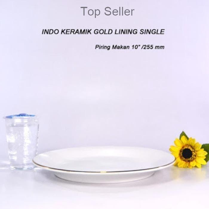 Piring Ceper Indo Keramik 10 Inch Lis Mas Pc-10A - 1 Lusin Via Gojek