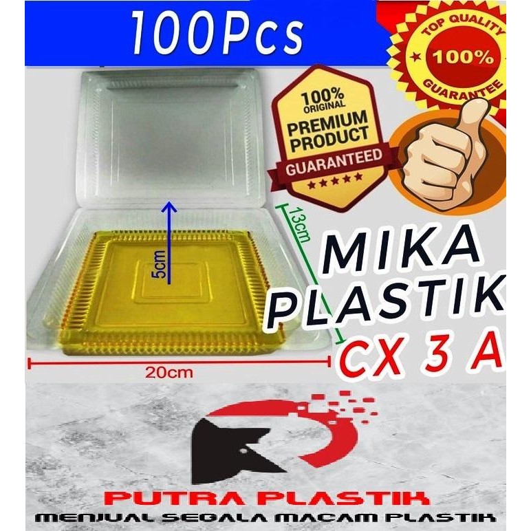 DJJ Mika Kotak Kue Plastik Tebal CX -3A isi 100