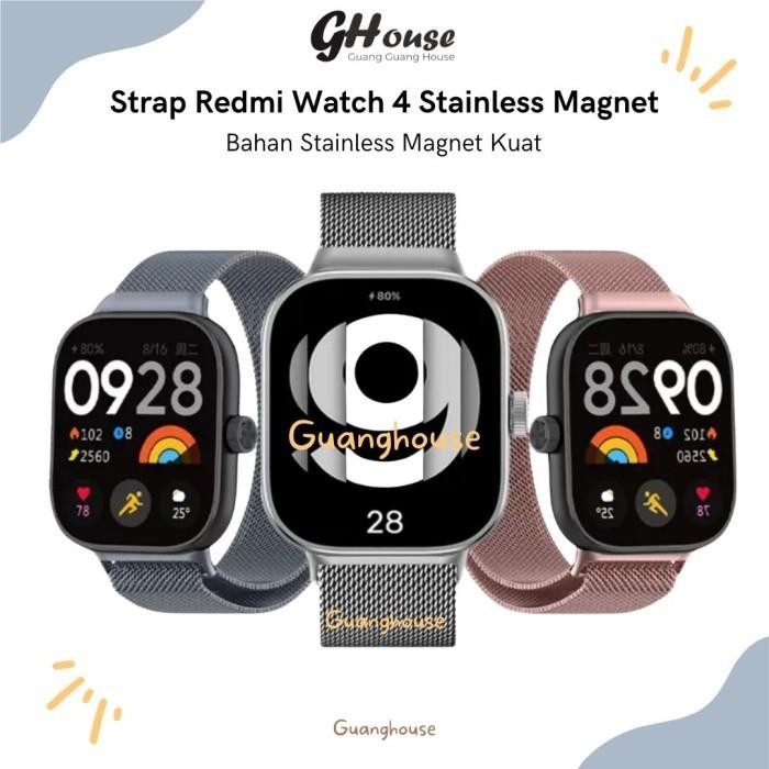 Strap Redmi Watch 4 Stainless Tali Jam Xiaomi Redmi Watch 4 Milan