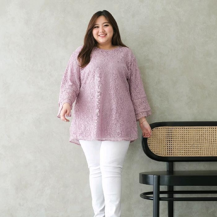 baju atasan brokat jumbo wanita Ld130cm&Ld140cm