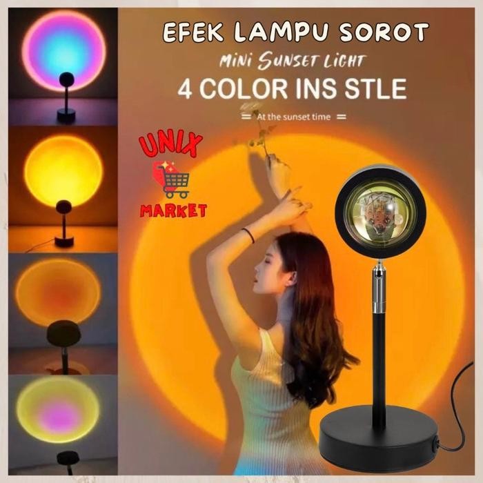 Lampu Sunset Efek Matahari / Lampu Tidur / Led Sunset Matahari / Lampu Sorot Sunset Merah Lampu
