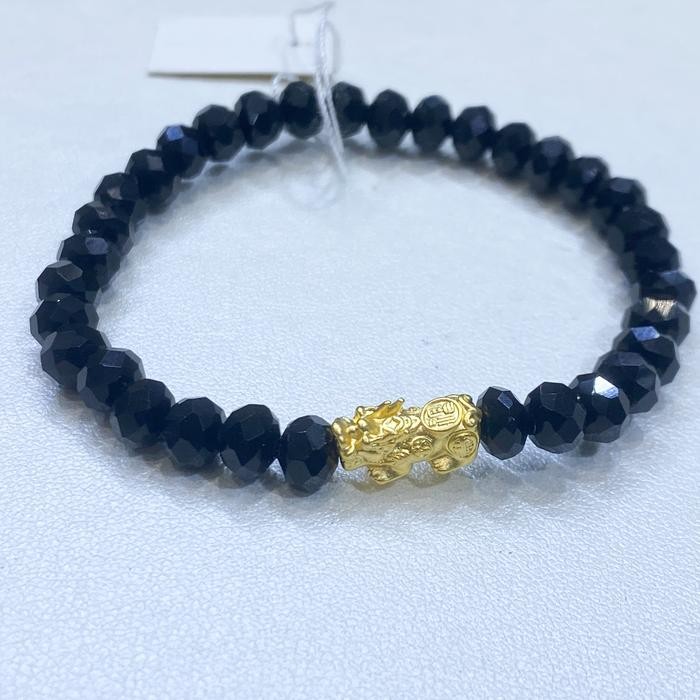 Gelang Emas 24k 999% batuhitam gelang pixiu best seller