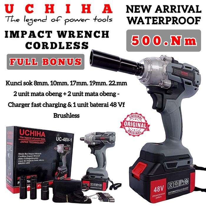 Impact Wrench Mesin Bor Pembuka Baut Roda Mobil Motor Uchiha Ori