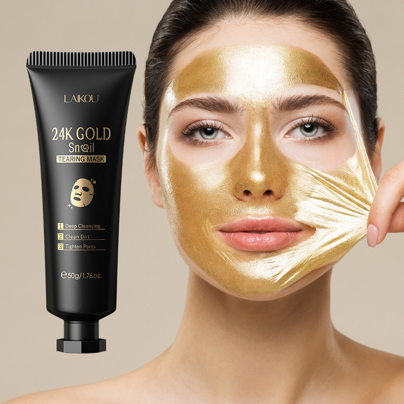 IMPORT LAIKOU 24K Gold Sakura Peeling Face Mask Anti Wrinkle Whitening Blackhead Removal Facial Tear