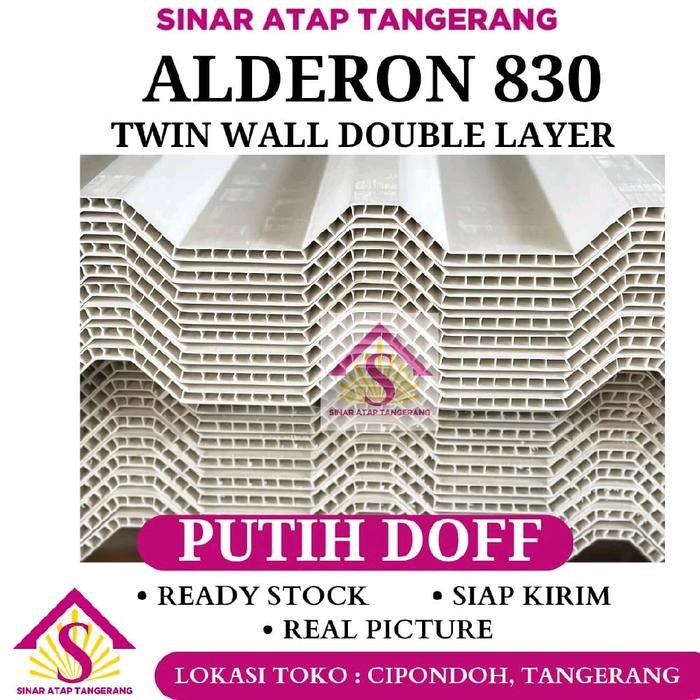 Atap Upvc Alderon Asli 10Mm Putih Doff Panjang 3.5 Meter