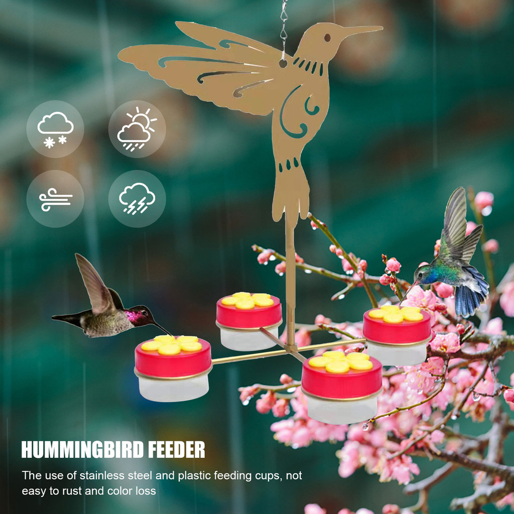 Hummingbird Feeder Bird Outdoors Hanging Flower-shaped Bird Feeder Feeding Devices Water Drinker Fee