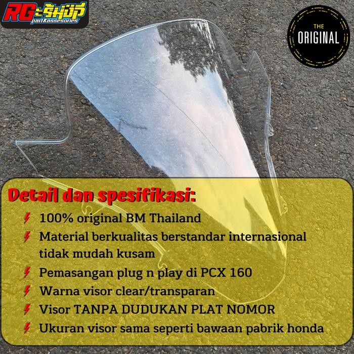 Terbagus Visor Windshield Wind Screen Pcx 160 Bm Original Thailand Terlariss 
