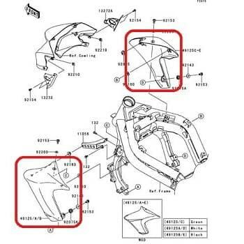 Menarik Shroud Sayap Fairing Cowling Kawasaki Er6N Er6 N Er 6N Original Kawasaki Terlariss 